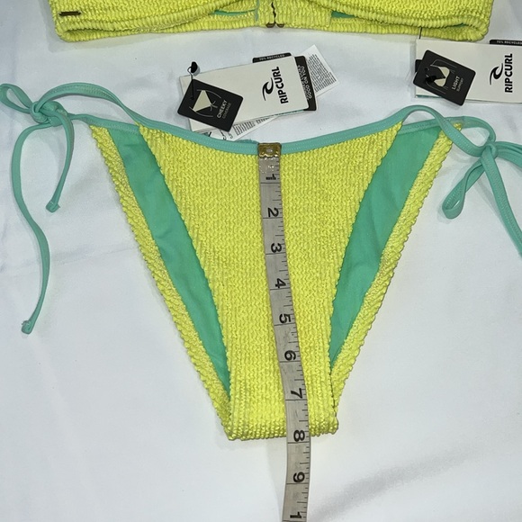 Rip Curl Sunny Side Bandeau Bikini Top & Tie Side Cheeky Coverage Bottom, SMALL - Picture 5 of 15